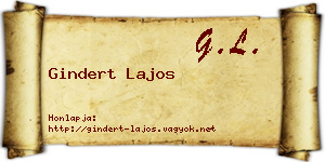 Gindert Lajos névjegykártya